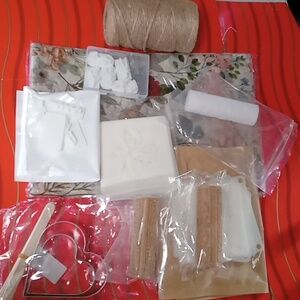 Crafting Supplies - Stencils,Cookie Cutters,Tissue Paper,Twine Like New